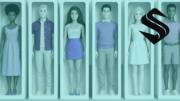 Six diverse fashion dolls in pink boxes, styled to reflect CRM red flags and toxic tools. Each represents a different flaw hurting your pipeline. Pastel background, colorful outfits, playful tone. Selkire CRM