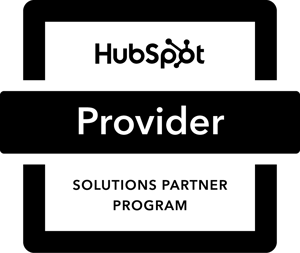 Black HubSpot Solutions Partner Program Provider badge, representing Cofire’s status as a certified HubSpot CRM provider.