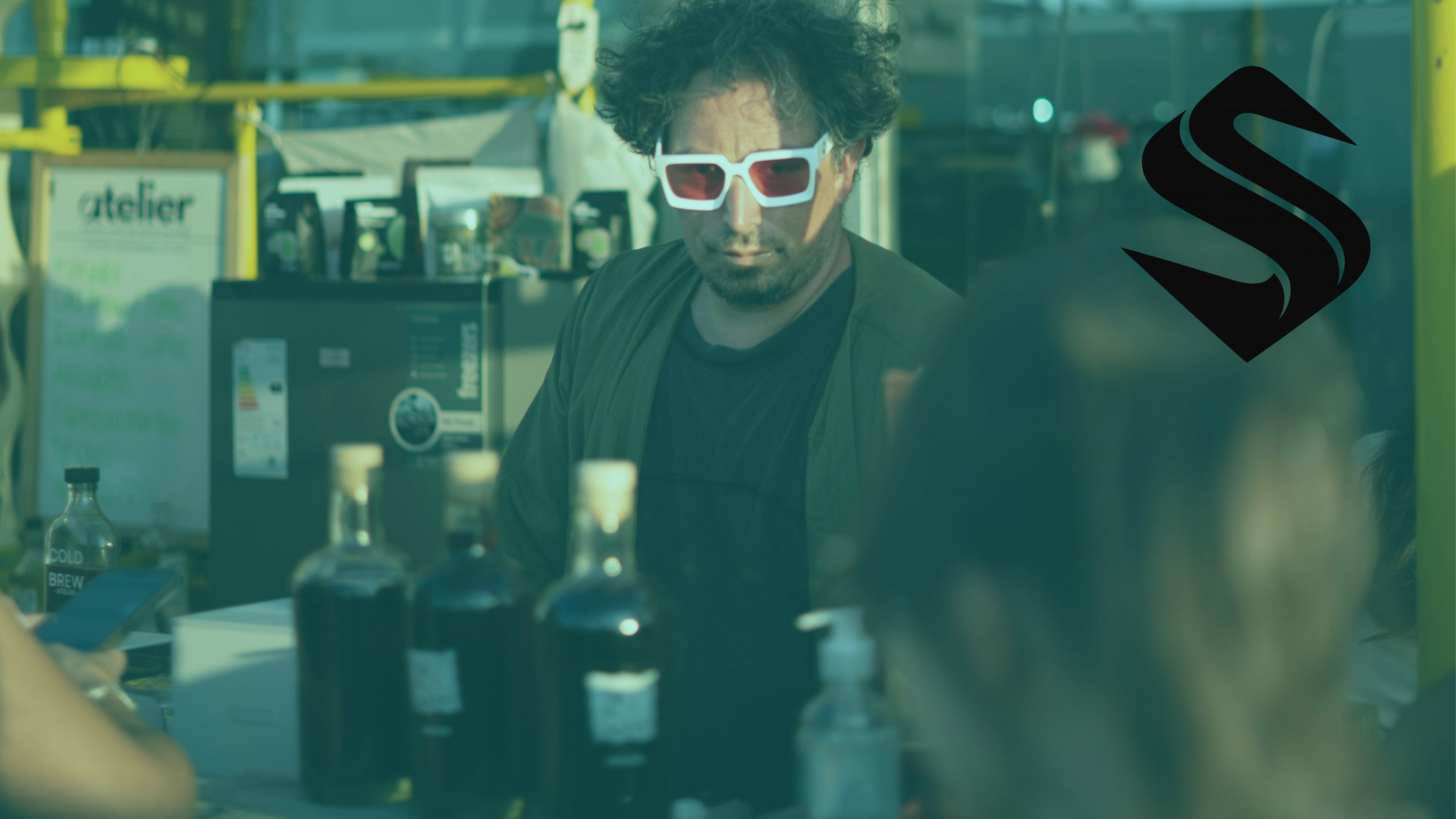 A bar scene symbolizing how a CRM like Selkire helps businesses remember personal details that build loyalty. The bartender recognizes the customer instantly, with a glowing clock behind them representing perfect timing and connection